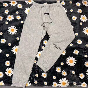 Fear of God Essentials Light Grey Sweatpants with Letter Print